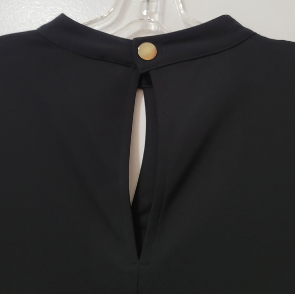 Ann Taylor Black Long Bell Sleeve Jersey Shift Dress Size Small Stretch - Picture 12 of 14